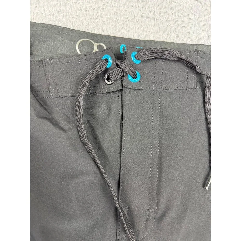 Mens Black OPFlex 4-Way Stretch Board Shorts 34 W/Zip Pocket Drawstring PreOwned - Picture 2 of 10